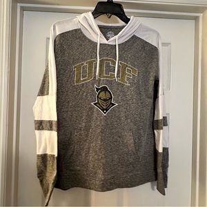 UCF Knights Women’s size M hooded shirt with front pouch - Gray and white